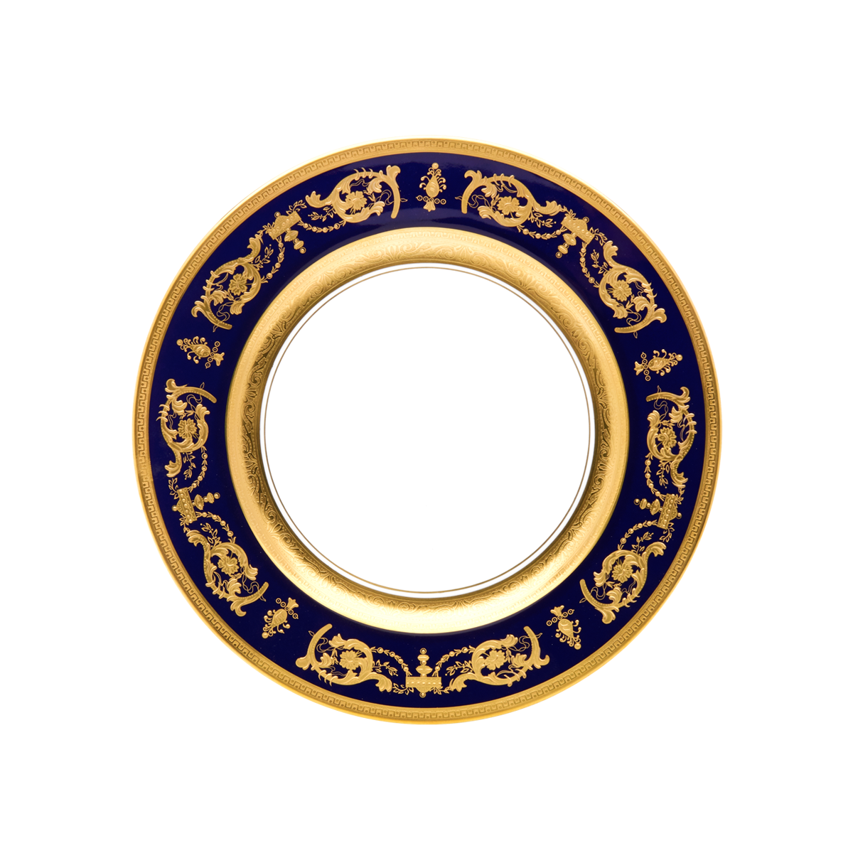 Assiette à dessert Impérator bleu de four or