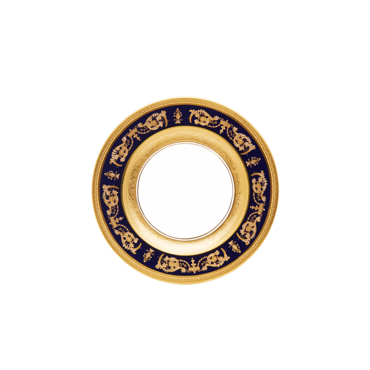 Bread and butter plate Impérator bleu de four or