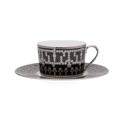 {:fr}Tasse et soucoupe café Tiara noir platine{:}{:en}Coffee cup and saucer Tiara noir platine{:}