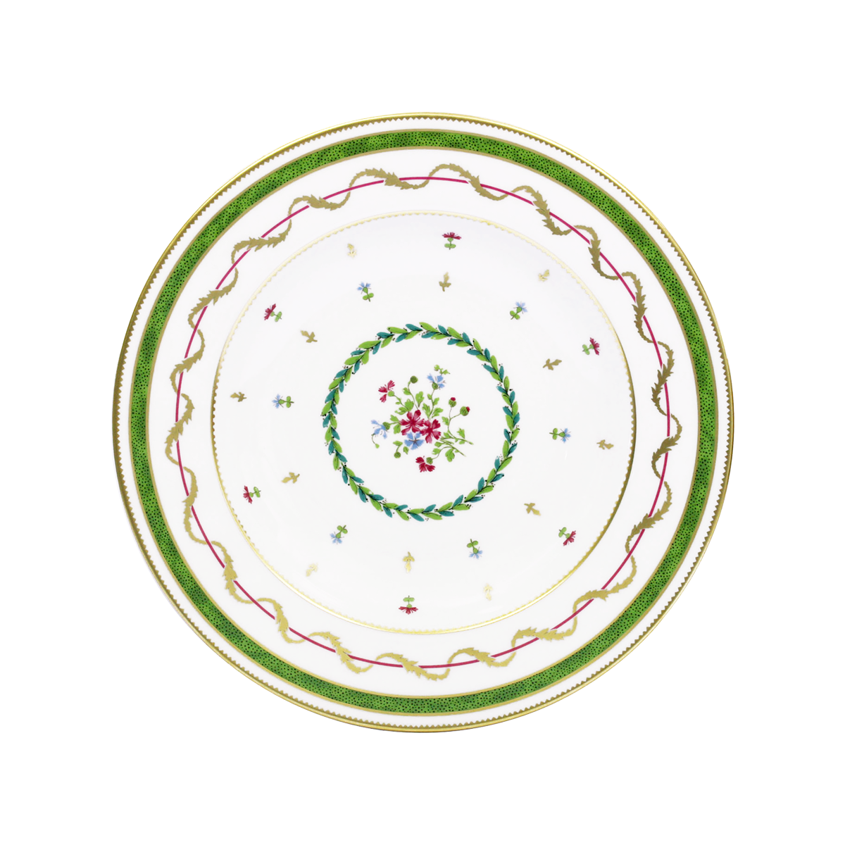 Rim soup plate Vieux paris vert