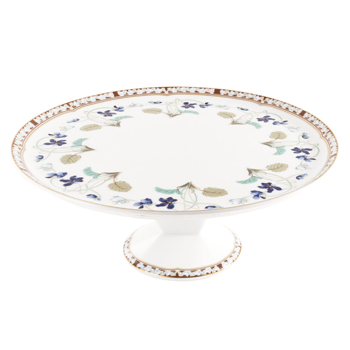 Plat à tarte sur pied Impératrice Eugénie en porcelaine