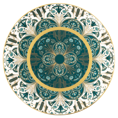 {:fr}Plat à tarte Rêves du Nil vert or{:}{:en}Tart platter Rêves du Nil vert or{:}
