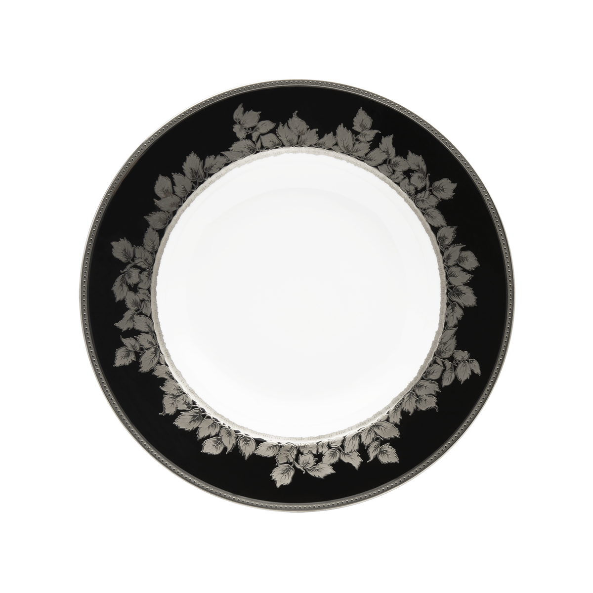 Assiette creuse à aile Feuille de platine