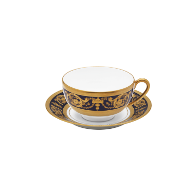 Tasse et Soucoupe déjeuner Impérator Bleu de Four en porcelaine