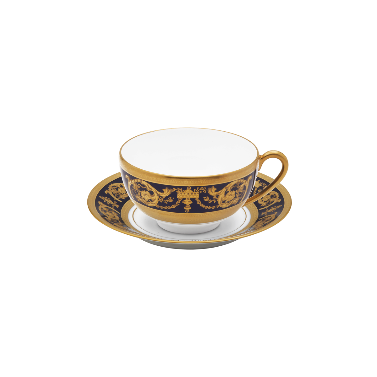 Tasse et Soucoupe déjeuner Impérator Bleu de Four en porcelaine