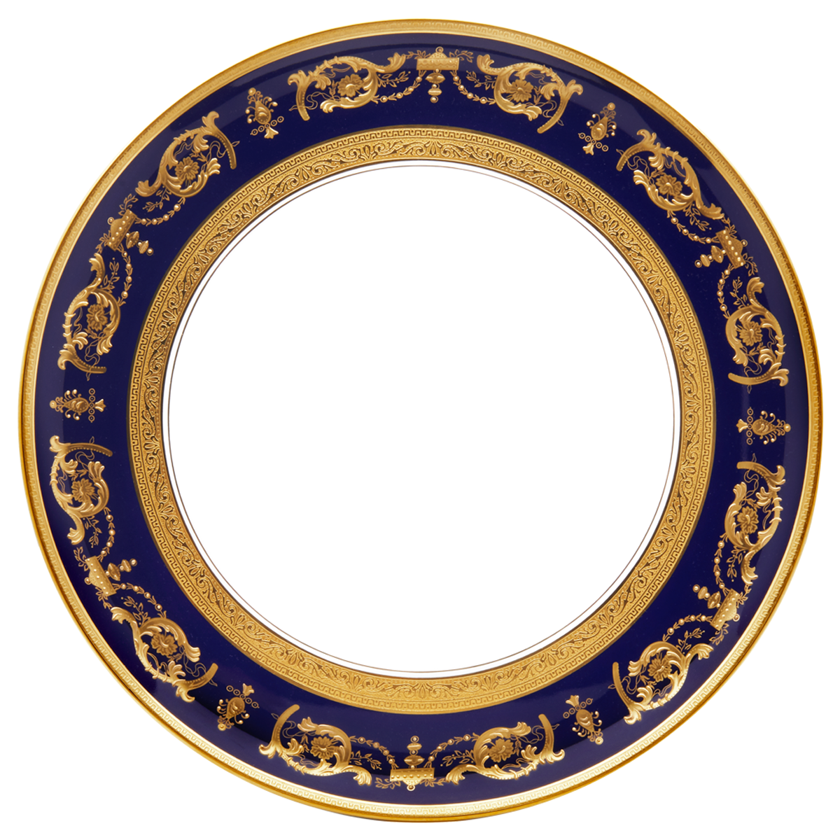 Round tart platter Impérator bleu de four or