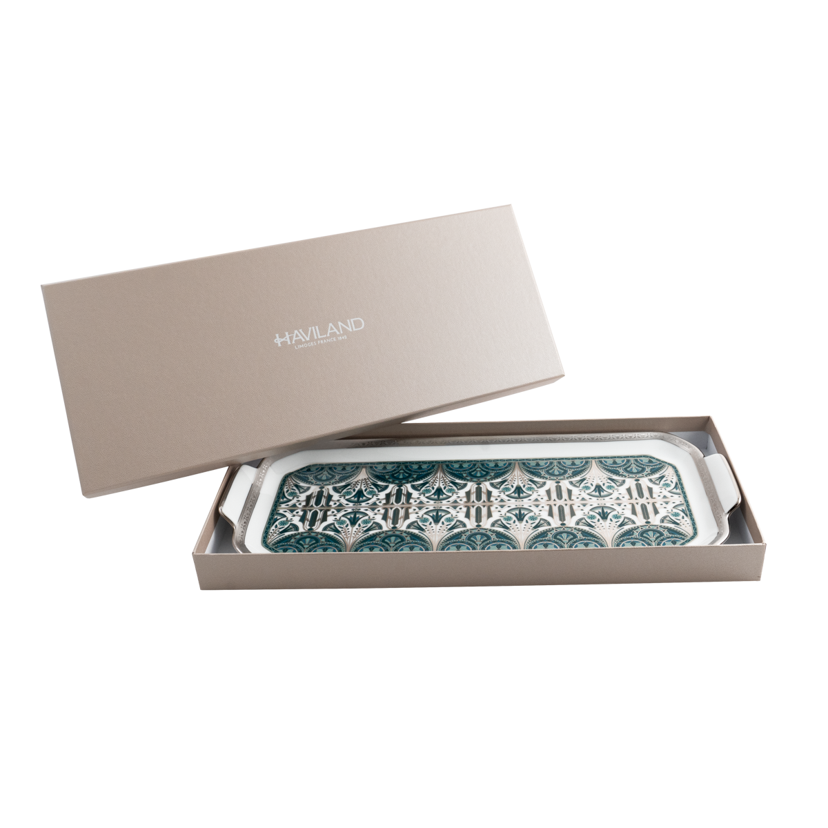 Plat à cake Rêves du Nil vert platine