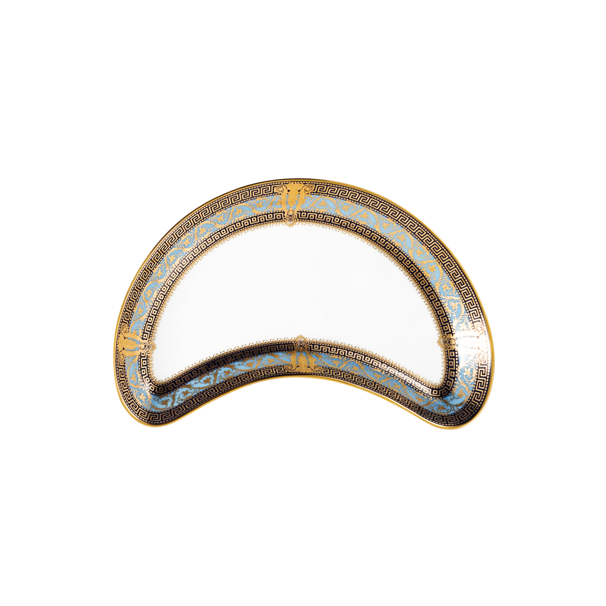 Assiette salade demi lune Salon murat bleu ciel or