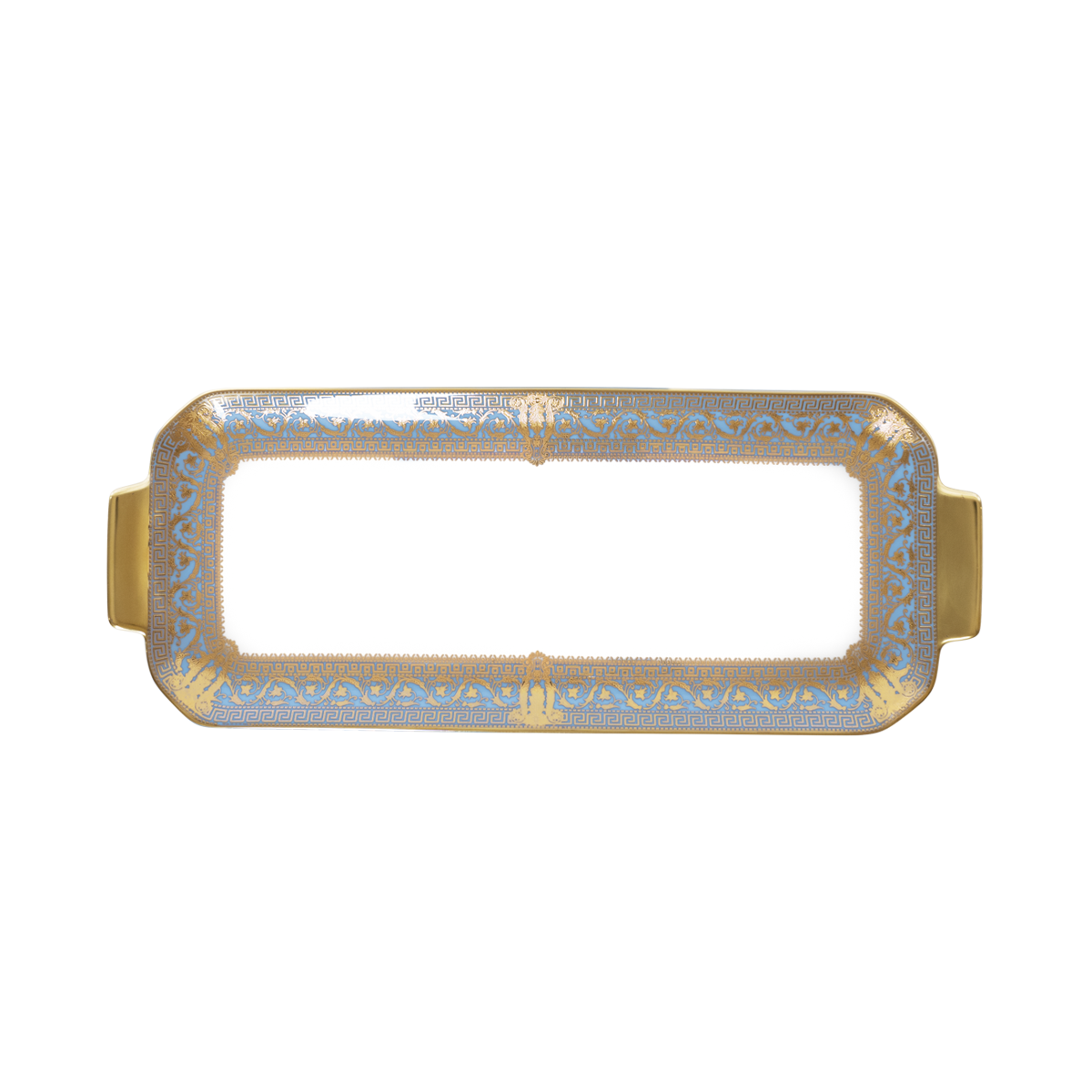 Plat à cake Salon murat bleu ciel or