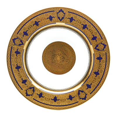 {:fr}Assiette à dîner Grand Apparat bleu de four or{:}{:en}Dinner Plate Grand Apparat bleu de four or{:}