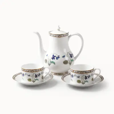{:fr}Set théière et 2 tasses avec soucoupes thé Impératrice Eugénie{:}{:en}Set teapot and 2 teacups with saucers Impératrice Eugénie{:}