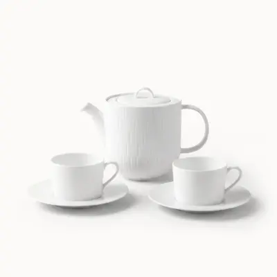 {:fr}Set théière et 2 tasses avec soucoupes thé Infini blanc{:}{:en}Set teapot and 2 teacups with saucers Infini blanc{:}