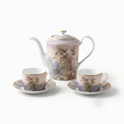 {:fr}Set théière et 2 tasses avec soucoupes thé Le Brésil{:}{:en}Set teapot and 2 teacups with saucers Le Brésil{:}