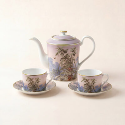 {:fr}Set théière et 2 tasses avec soucoupes thé Le Brésil{:}{:en}Set teapot and 2 teacups with saucers Le Brésil{:}