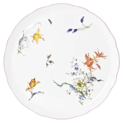 {:fr}Plat à tarte Fleurs d'Auteuil{:}{:en}Round tart platter Fleurs d'Auteuil{:}