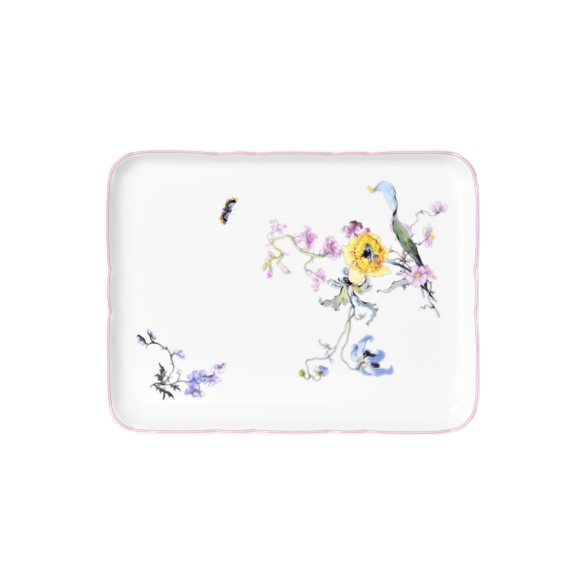 Plateau rectangulaire Fleurs d'Auteuil